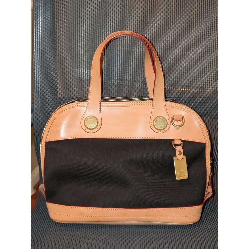 Dooney‎ & Bourke Cabriolet Satchel Canvas and leather handbag vintage